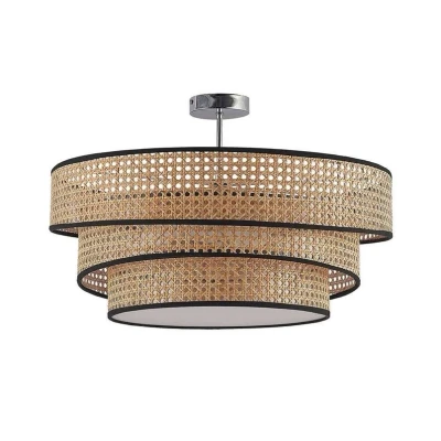 Abbildung von Lucande Deckenleuchte Elowen, Ø 56 cm, Rattan, Bambus