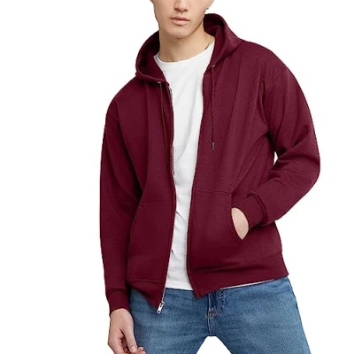 Abbildung von Hanes Herren up, EcoSmart Fleece Full Zip Hoodie for Men, Hooded Sweatshirt Kapuzenpullover, Kastanienbraun, XX Large
