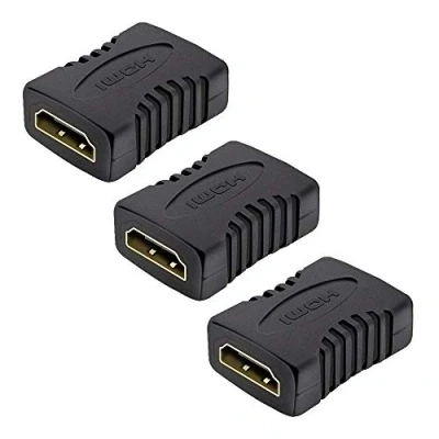 Abbildung von JBSTK 3X HDMI auf Kupplung Adapter/HDMI Buchse Verlängerung VERGOLDETE Kontakte 1080p Full HD Schwarz