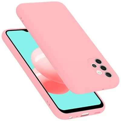 Abbildung von Cadorabo Hülle kompatibel mit Samsung Galaxy A32 4G Silikon Handyhülle für Case aus flüssigem stoßfeste dünne TPU Schutzhülle Liquid PINK