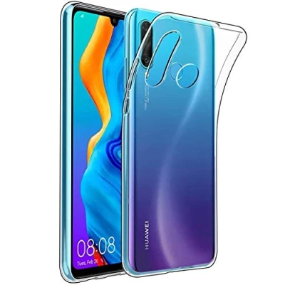 Abbildung von Verco Handyhülle für Huawei P40 Lite E Case, Handy Cover Hülle Transparent Dünn Klar Silikon, durchsichtig