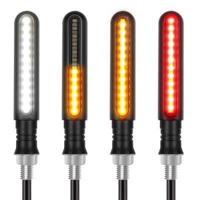 Abbildung von Kinstecks ​​4PCS Motorradanzeigen Fließende Blinker Motorrad Tagfahrlicht Bremslichter 12 V für Roller Quad Cruiser Off Road Upgraded Version