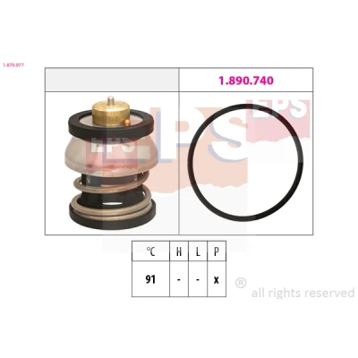 Abbildung von EPS 1.879.977 Kühlwasserthermostat 91 ohne Gehäuse BMW: 3 Limousine, 5 Limousine