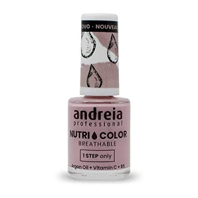Abbildung von Andreia Professional NutriColor Atmungsaktiver Nagellack Veganer und Tierversuchsfreier Nagelkunst mit langanhaltendem Glanz Finish Farbe NC5 Pink 10.5ml