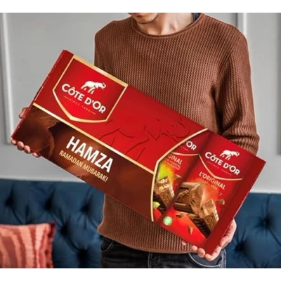 Abbildung von Riesen Côte d&#039;Or Schokoladentafel personalisiert mit Namen Geburtstagsgeschenk für Männer &amp; Frauen 5 Schokoladentafeln (1000 Gramm d&#039;Or)