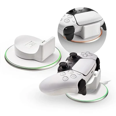 Abbildung von Numskull Kabelloses Ladekit für Playstation 5 DualSense Controller Ladepad &amp; Empfänger Kompatibel mit Offiziellen PS5 Controllern