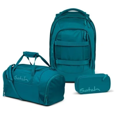 Abbildung von Satch Schulranzen Schulrucksack Set PACK Bright Faces 3 teilig (3 Stück), Laptop Fach, Your Size System,