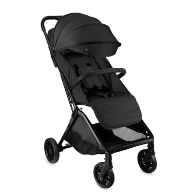 Abbildung von MoMi Kinderbuggy ANDREA mit automatischem Faltsystem, bis 22 kg Körpergewicht, 5 Punkt Sicherheitsgurt, Getränkehalter, Einkaufskorb, Wickelrucksack, Insekten und Regenschutz, Zwillingsfunktion