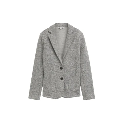 Abbildung von TOM Tailor Blazer, Damen, Größe: Large, Grey heringbone boucle