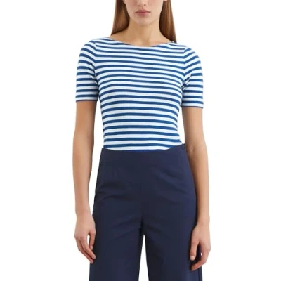Abbildung von Marc O&#039;Polo Gestreiftes AUS Tshirt print Multi shiny blue, Damen, Größe: Large, blue