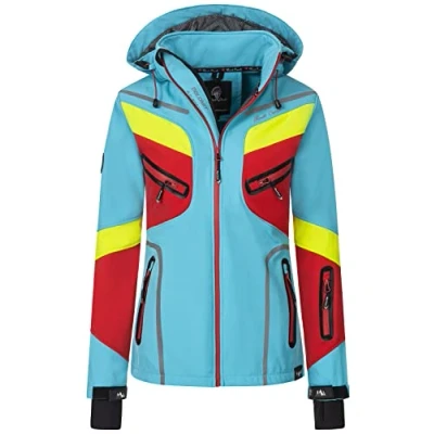 Abbildung von Rock Creek Damen Softshell Jacke Windbreaker Regenjacke Übergangsjacke Softshelljacke Damenjacke Regenmantel Outdoorjacke Kapuze D 465 Türkis XL