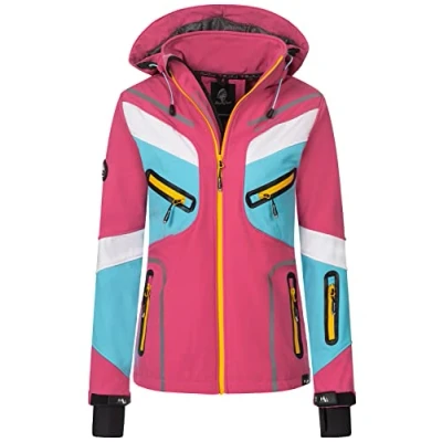 Abbildung von Rock Creek Damen Softshell Jacke Windbreaker Regenjacke Übergangsjacke Softshelljacke Damenjacke Regenmantel Outdoorjacke Kapuze D 465 Pink XL