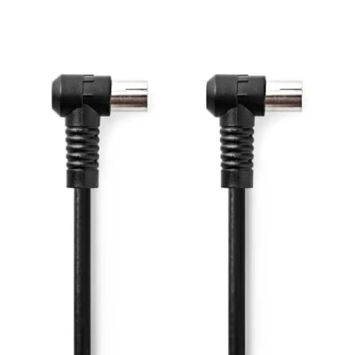 Abbildung von NEDIS Koaxial Kabel IEC (Coax) Stecker Buchse Vernickelt 75 Ohm 4 fach geschirmt 1.50 m rund PVC Schwarz Plastikbeutel