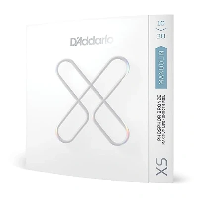 Abbildung von D&#039;Addario Mandolinensaiten beschichtete XS Phosphor Bronze für 8 saitige Mandoline maximale Lebensdauer, glatte Haptik XSM1038 leicht, 1038