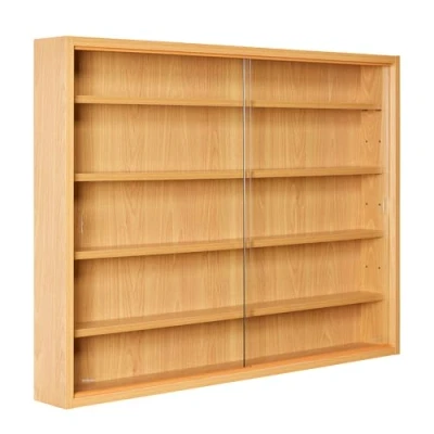 Abbildung von Inter Link Sammlervitrine Hängevitrine Wandregal Glasvitrine Wandvitrine Hängeregal Schaukasten MDF Buche Nachbildung (80x60x9.5 cm) Acquario