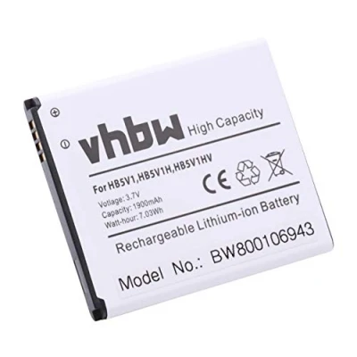 Abbildung von vhbw 1x Akku Ersatz für Huawei HB5V1H, HB5V1, HB5V1HV Handy Smartphone Telefon (1900 mAh, 3,7 V, Li Ion)