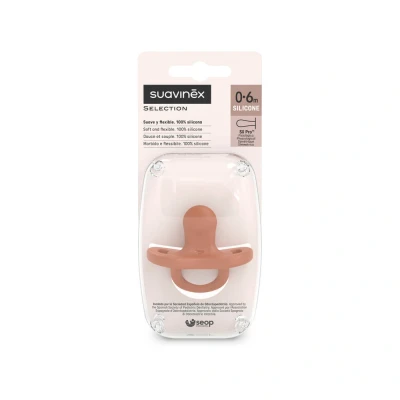 Abbildung von Suavinex, Schnuller aus Silikon, für Babys 0 6 Monate, mit physiologischem Sauger Sx Pro, Symmetrisch, Superweich und Flexibel, Einschlafschnuller, Colour Essence, Orange