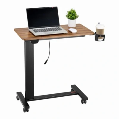 Abbildung von VEVOR Überbetttisch Mobiler Beistelltisch Laptoptisch Höhenverstellbar Holz