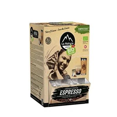Abbildung von La Natura Lifestyle XXL BOX BIO KAFFEE ESPRESSO 100 Kaffeekapseln für Nespresso®3 Kapselmaschinen 100% Industriell Kompostierbare² Umweltfreundlich