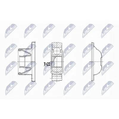 Abbildung von NTY NPW LR 020 Gelenksatz getriebeseitig LAND ROVER: Freelander 2 SUV