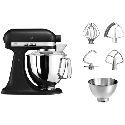 Abbildung von KitchenAid Artisan Küchenmaschine Mit Kippbarem Motorkopf 4,8 l Zusätzlichem Zubehör 5ksm175ps Imperial Black