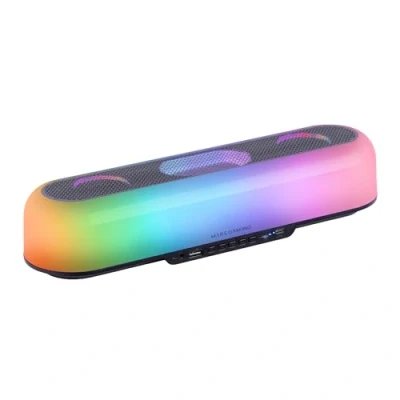 Abbildung von MARSGAMING MSB ORB, Tragbarer Lautsprecher + Soundbar 20W, Orbilight RGB 360 Beleuchtung, mit Triple Driver System, Gaming Bluetooth 5.3 / USB/MicroSD/AUX/FM, Schwarz