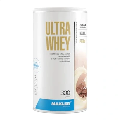 Abbildung von Maxler Ultra Whey Protein 23 g pro Portion Reines Pulver Molkenprotein Konzentrat, Isolat, Hydrolysat Mit BCAA Milchschokolade 300g