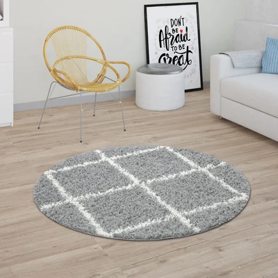 Abbildung von Paco Home Hochflor Teppich &quot;Kalmar 441&quot;, rechteckig, Scandi Design, Rauten Muster, weich &amp; kuschelig