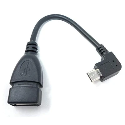 Abbildung von System S USB OTG Adapterkabel On The go Micro 90 Grad rechts gewinkelt Winkelstecker zu 2.0 Typ A Host Adapter Kabel