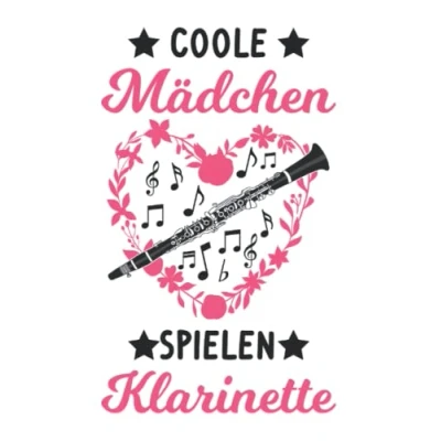 Abbildung von Klarinette Notizbuch: Coole Mädchen spielen Klarinettist / 6x9 Zoll 120 linierte Seiten