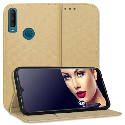Abbildung von mtb more energy® Schutz Tasche Smart Magnet kompatibel mit Alcatel 3X 2019 (5048Y, 6.52&#039;&#039;) Gold Bookstyle Klapp Cover Hülle Wallet Case