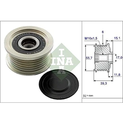 Abbildung von INA 535 0249 10 Freilauf Lichtmaschine Spezialwerkzeug zur Montage notwendig SSANGYONG: RODIUS 2, Korando III SUV