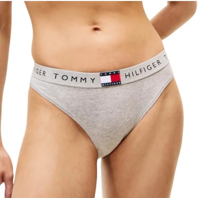 Abbildung von Tommy Hilfiger Damen Slip Bikini Form Classic mit Logobund, Grau (Light Grey Heather), XS