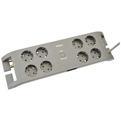 Abbildung von Philips SPN5085B/10 Steckdosenleiste 8 fach (Ein / Ausschalter, Kindersicherung, automatische Abschaltung bei Überspannung), Kabelmanagement, Schutzanzeige
