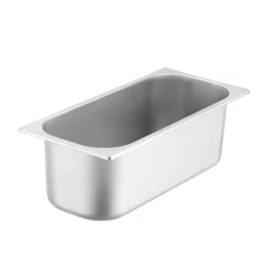 Abbildung von HENDI Eiscremebehälter, geeignet für den Einsatz in Eistheken und Tiefkühlschränken, Eiscreme, Eisbehälter, 5L, 360x165x(H)120mm, Edelstahl