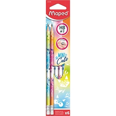 Abbildung von Maped Bleistift MINI CUTE HB mit Radiergummikopf 6 Stück