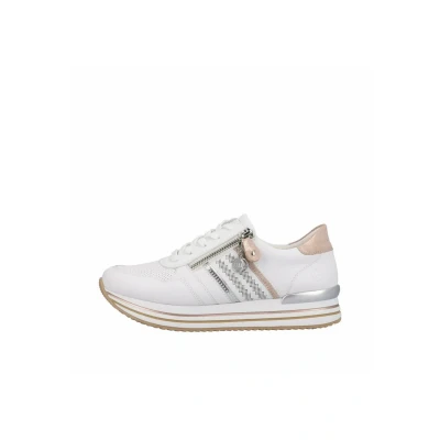 Abbildung von Remonte Damen Low Top Sneaker D1318, Frauen Halbschuhe,lose Einlage,straßenschuhe,Strassenschuhe,Sportschuhe,Freizeitschuhe,Weiss Kombi (80),38 EU