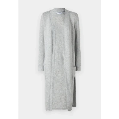 Abbildung von Noisy may Langer Einfarbiger Cardigan Langarm Basic Stretch Strick Jacke mit Vordertaschen NMCITY, Farben:Grau 2,Größe Damen:M