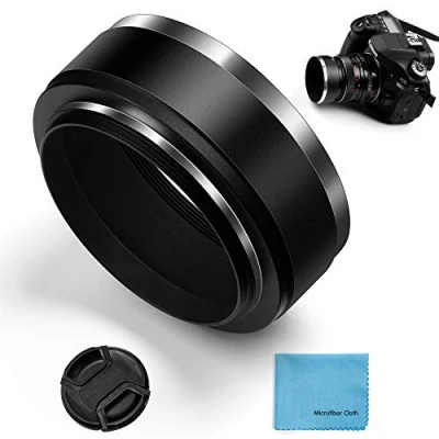 Abbildung von Fotover 62mm Sonnenblende Metall Objektivdeckel für Canon Nikon Sony Pentax Olympus Fuji Sumsung Leica Kamera