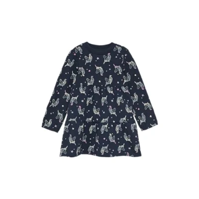 Abbildung von s.Oliver Weiches MIT Alloverprint Freizeitkleid für Kinder, Größe: 92, Navy