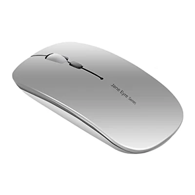 Abbildung von Uiosmuph Q5 Kabellos Maus, Wiederaufladbar Funkmaus 2.4G Leise Ultra Dünn Wireless Computermaus 1600 DPI mit Mäuse USB Empfänger Typ C für Laptop, PC, Linux, MacBook (Sliver)