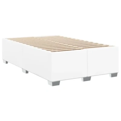 Abbildung von vidaXL Bettgestell, Bettrahmen mit Lattenrost, Polsterbett Bett für Schlafzimmer, Doppelbett Schlafzimmerbett, Weiß 120x200cm Kunstleder