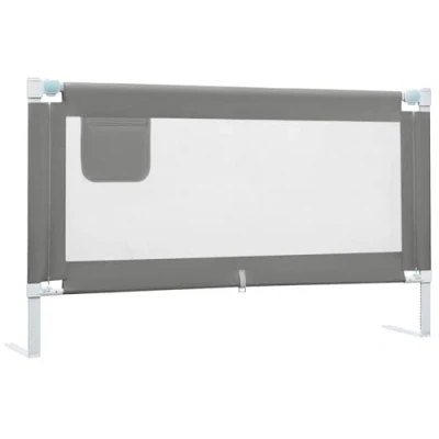 Abbildung von WOLTU Bettgitter, 150 cm Bettschutzgitter für Kinder Baby, Rausfallschutz Bett Boxspringbett Kinderbett Elternbett, Gitterschutz höhenverstellbar 69 87 cm, Oxford Gewebe Metall, Dunkelgrau