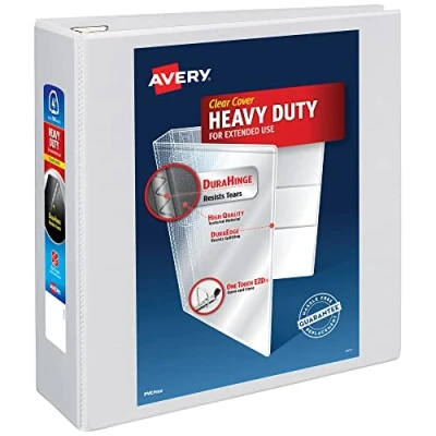 Abbildung von Avery robuste Aluminiumguss EZD Referenz View weiß Binder 10,16 cm (4 Zoll) 1 Stück