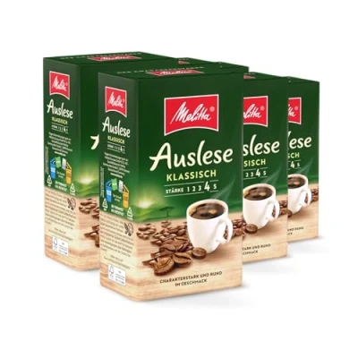 Abbildung von Melitta Auslese Filter Kaffee 6 x 500g, gemahlen, Pulver für Filterkaffeemaschinen, starke Röstung, geröstet in Deutschland, im Tray