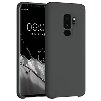 Abbildung von kwmobile Hülle kompatibel mit Samsung Galaxy S9 Plus Silikon Handy Case Handyhülle weiche Oberfläche kabelloses Laden Schwarz matt