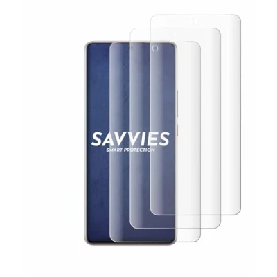 Abbildung von Savvies 4 Stück Full Screen Schutzfolie für Xiaomi Redmi Note 12 Pro 5G Cover Displayschutz Folie [3D Curved, Transparent, Anti Fingerabdruck]