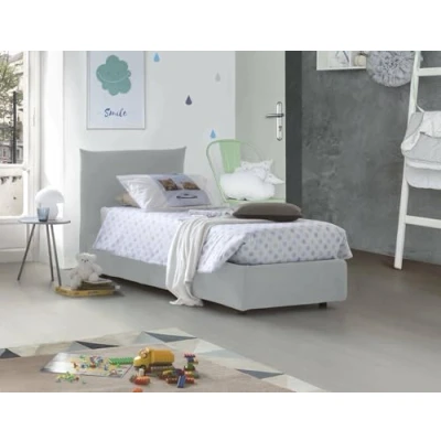 Abbildung von Talamo Italia Einzelbett Clarissa, Containerbett mit Stoffbespannung, 100% Made in Italy, Frontöffnung, passend für Matratze 80x190 cm, Weiß