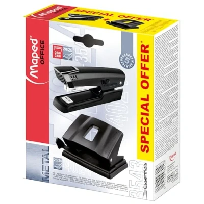 Abbildung von Maped 898014 Heftgerät und Locher Set Essentials, schwarz