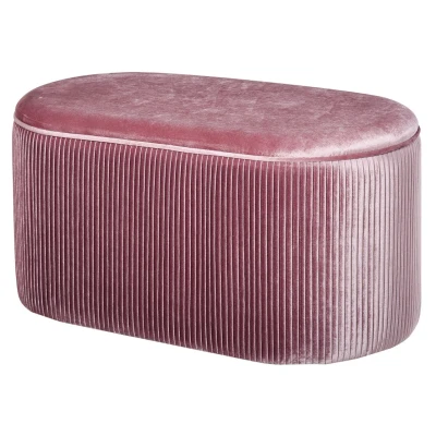 Abbildung von HOMCOM Sitzbank (Set, 1 St., Sitzottomane), mit Stauraum Truhenbank französische Stil Samt elegant Rosa